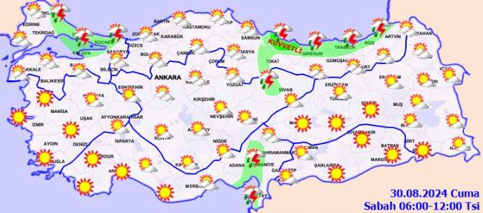 Meteoroloji'den Kastamonu, Çorum ve Çankırı'nın kuzeyi için sağanak uyarısı 31